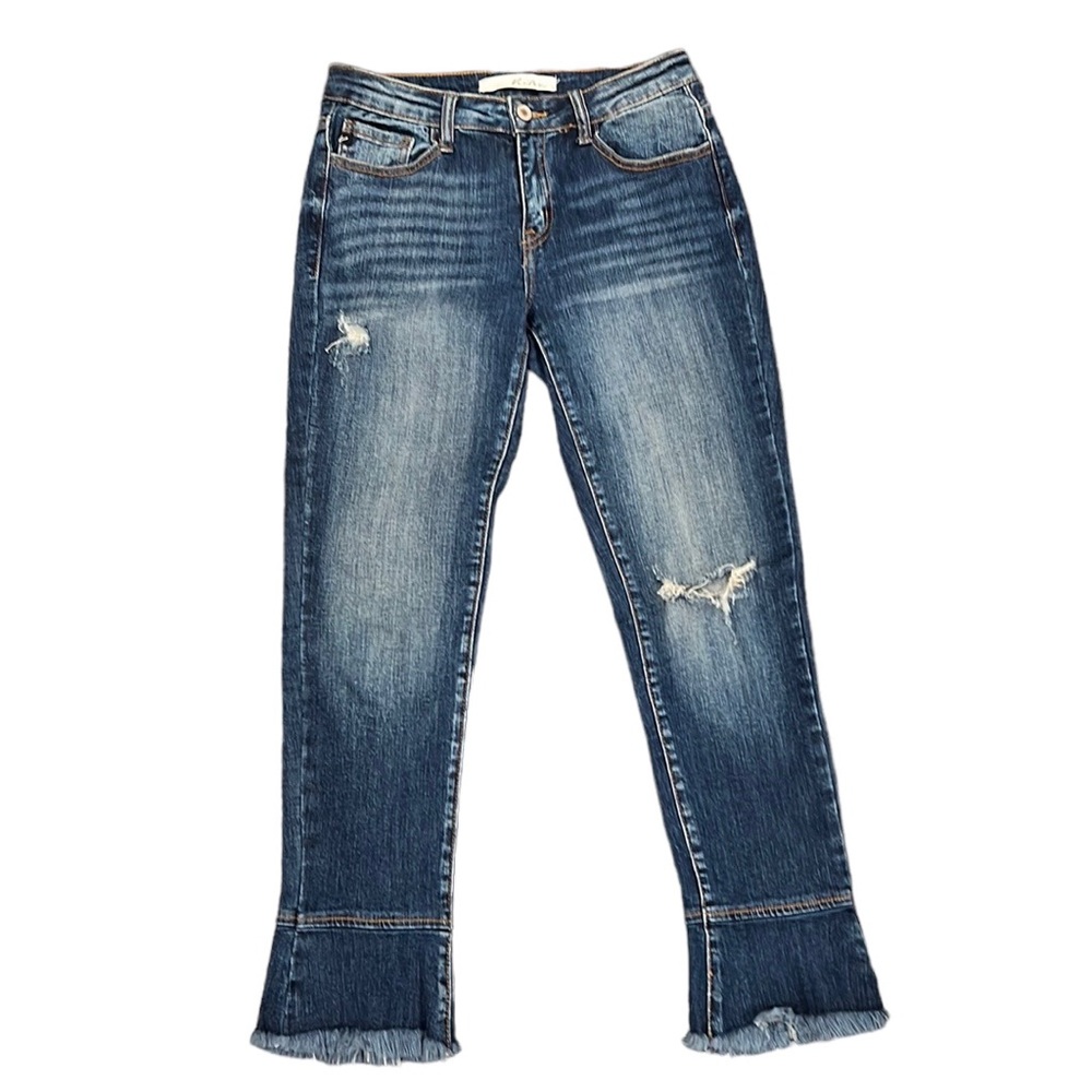 KanCan Distressed Fringe Hem Denim Jeans Size 3/25